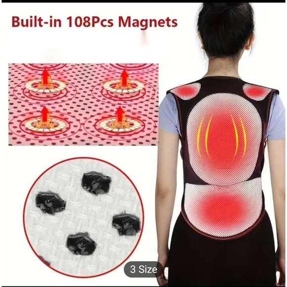 Back magnet 🧲 vest 🦺 w hot compress waist & back support brace corrector - Picture 5 of 10